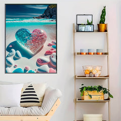 5D Diamond Painting Seashore Heart Stone Embroidery Kit