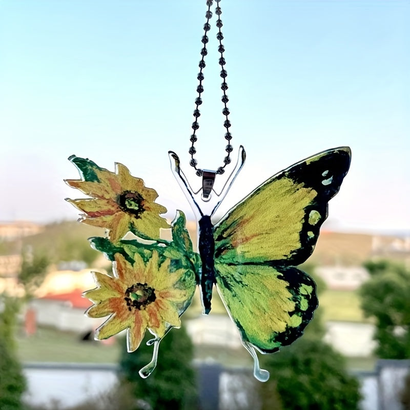 Sunflower Flower Ornament Yellow Butterfly Door Hanging Decoration