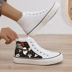Christmas Plush Lined Thermal Chunky Canvas Sneakers