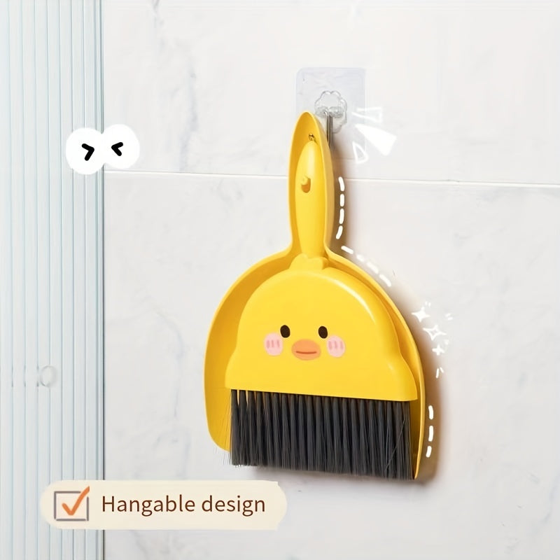 1pc Little Yellow Duck Dustpan Sweep Set Easy Cleaning