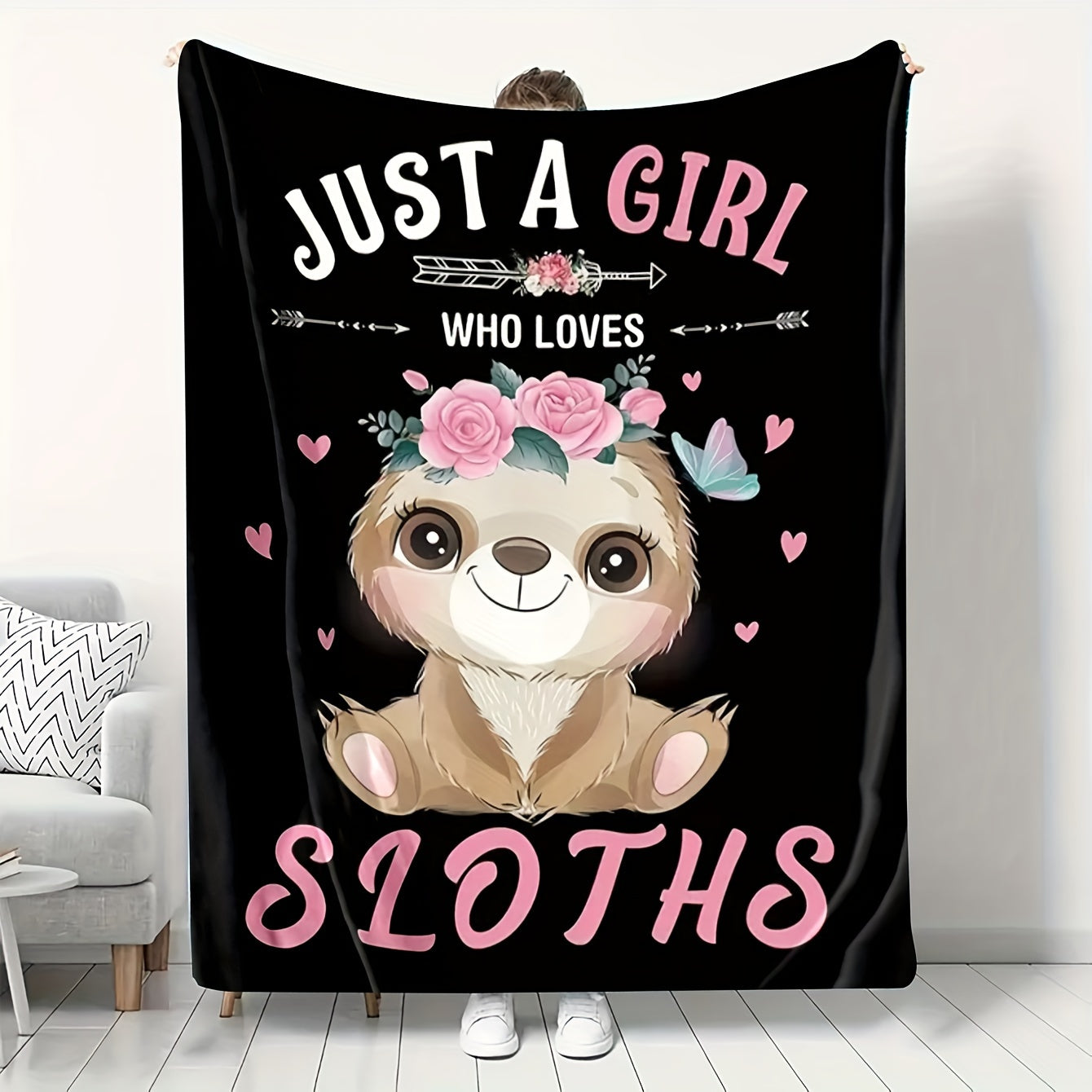 Winter Warm Blanket Sloth Pattern for Home Car Office Outdoor Travel Use