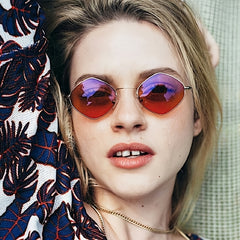 Colorful Metal Square Sunglasses with Transparent Lenses