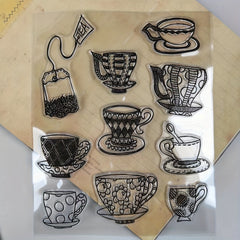 Teacup Clear Stamps for Scrapbooking Decor DIY Greeting Card