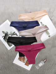 5 Pack Plus Size Seamless Low Waist Panties Set