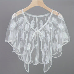 1920s Beaded Sequin Shawl Flapper Cape