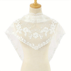 Lace Flower Embroidery Triangle Veil Mantilla Head Wrap