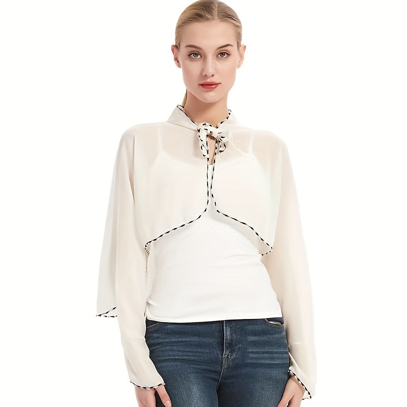 Chiffon Ruffles Sunproof Shawl UV Protection Cape