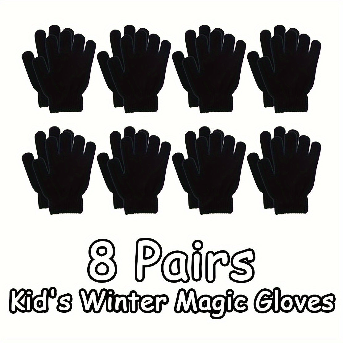 Kids Winter Magic Gloves Stretchy Warm Knitted Gloves Boys Girls