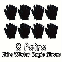 Kids Winter Magic Gloves Stretchy Warm Knitted Gloves Boys Girls