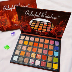 Rose Flame 40 Colors Eyeshadow Palette Matte Pearly Finish