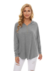 Solid Long Sleeve Hoodie Casual Every Sweatshirt For Spring & Fall