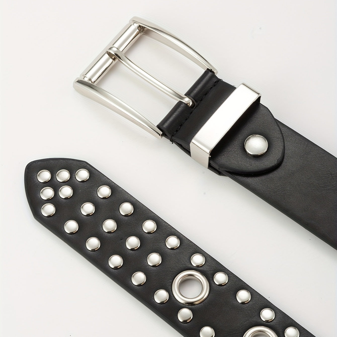 Men's Western Full Body Jack Dress Belt Casual Studded Buckle PU Belt