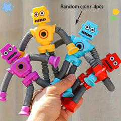 4pcs Colorful DIY Robot Toys with Suction Cups in Purple Red Yellow