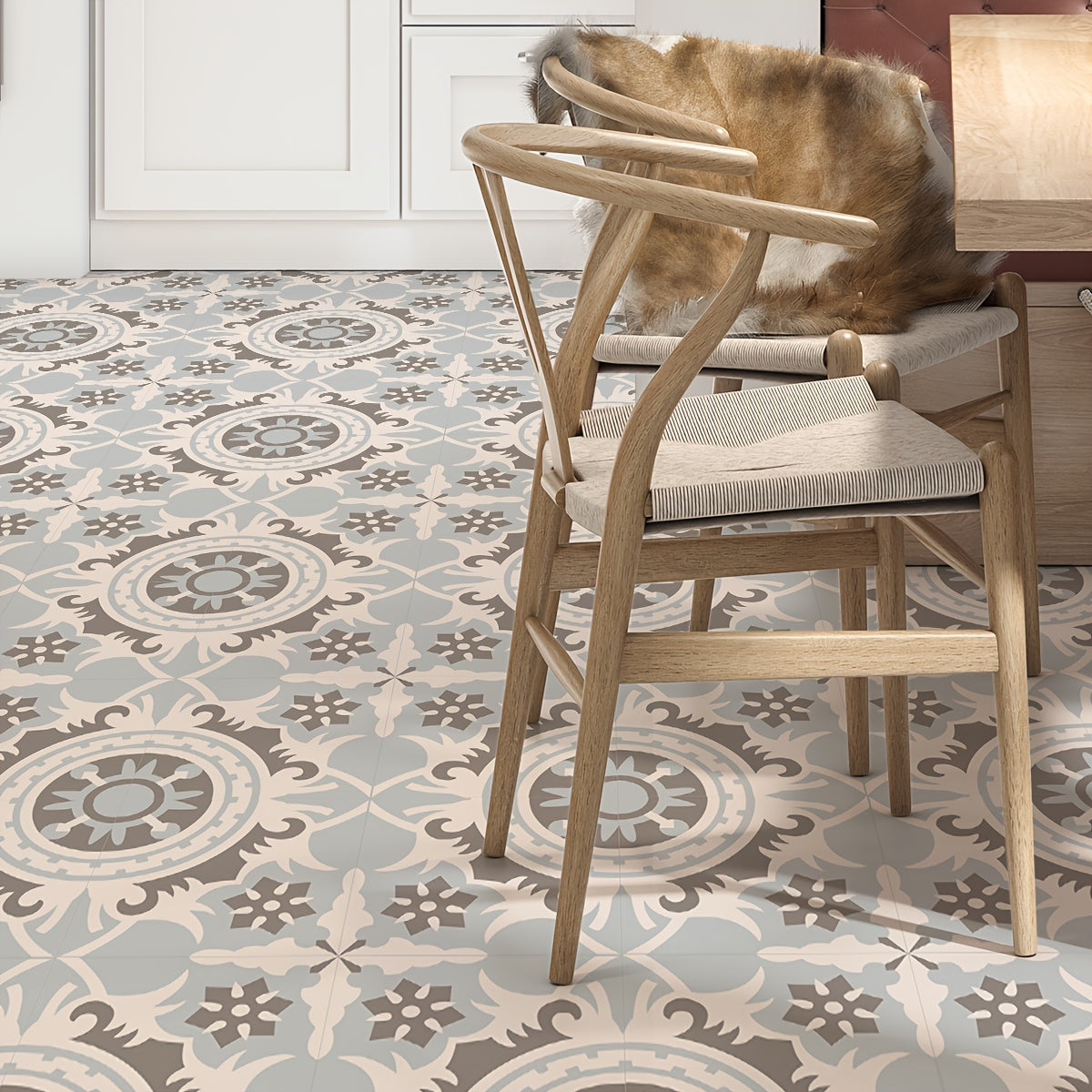 Bohemian Pattern Printed Floor Stickers - Non-slip Self-adhesive Tile Stickers