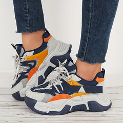 Women's Stylish Block Thick Bottom Sneakers Lightweight Sports Shoes