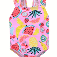 One Piece Fruit Graphic Swimsuit for Girls