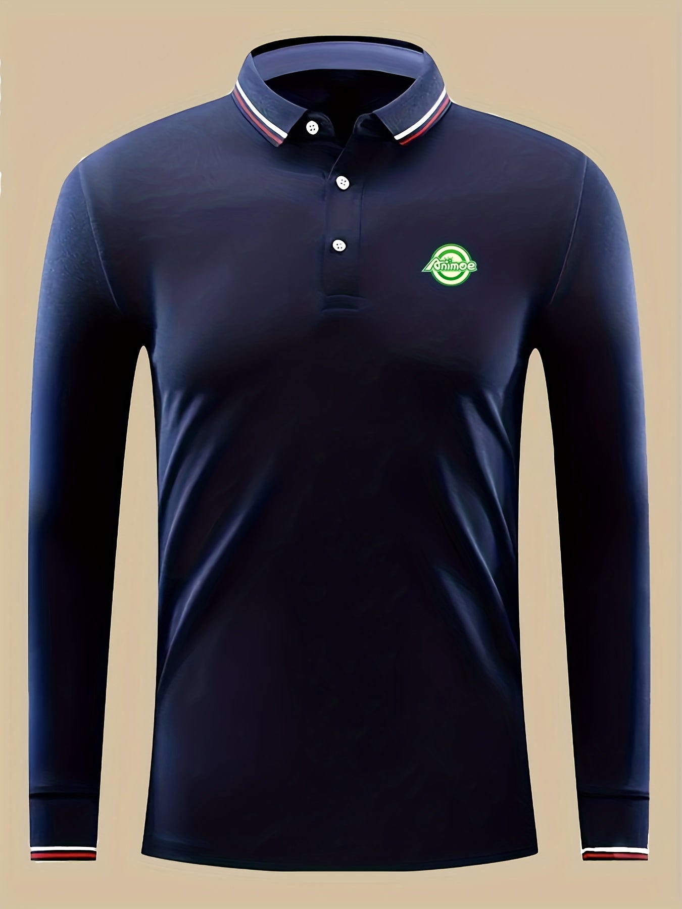 Symbol Print Men's Casual Button Up Lightweight Polo Shirt