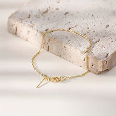 Golden Chain Titanium Steel Bracelet Adjustable And Retractable