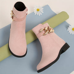 Girls Lightweight Non Slip Boots with Zipper