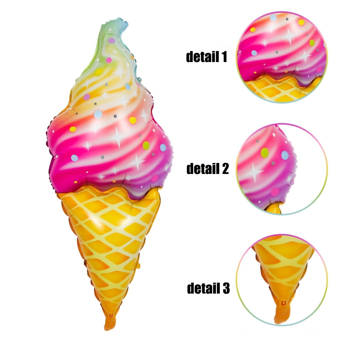 Ice Cream Balloon Toys in 3 Sizes for Party Wedding Birthday Celebration