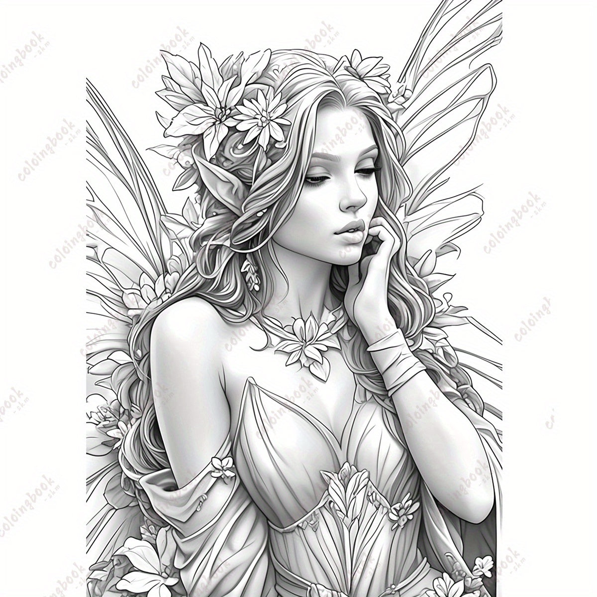 TGX Upgraded Deluxe Flower Fairy Drawing Book 22 Pages Thickened Paper