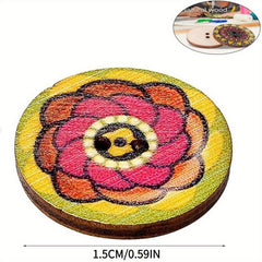 100pcs Vintage Wooden Round Buttons for Crafts Sewing Shirts Bags