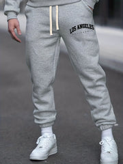 Men's LA Print Joggers Sweatpants Outdoor Spring Fall Stylish