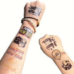 1pc Year Sticker Waterproof Tattoo Glitter Decoration