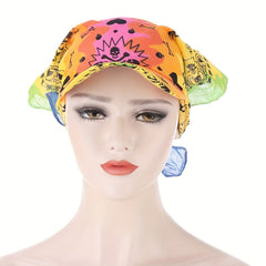 Flame Pattern Turban Cap Independence Flag Print