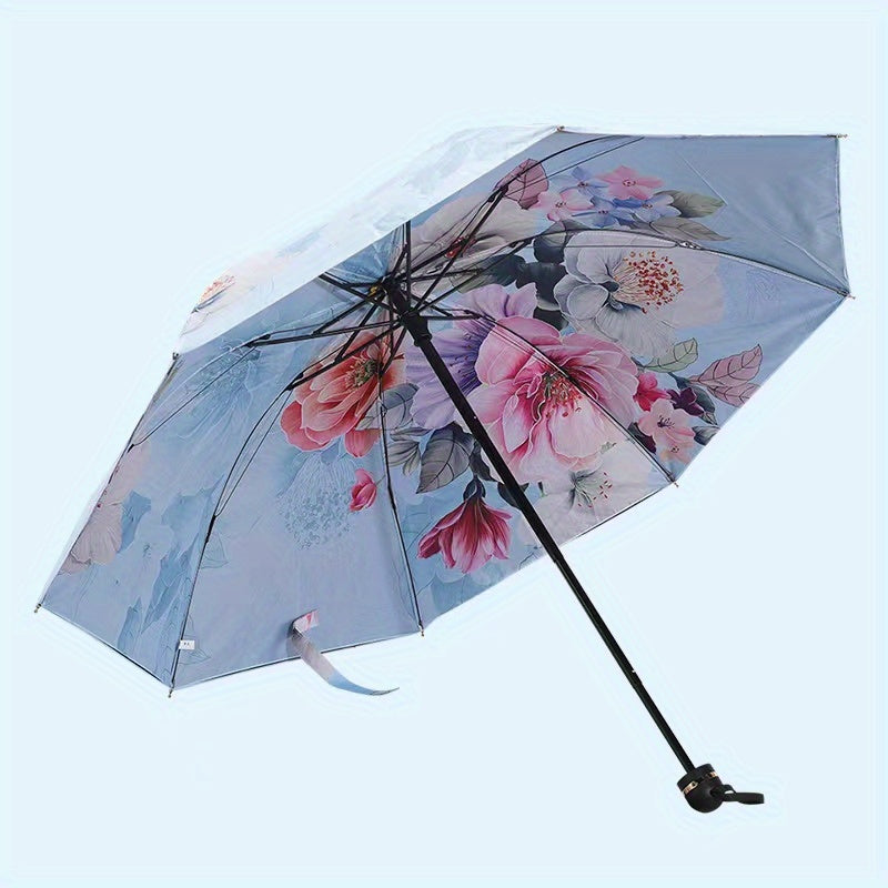 Double Layer Double Sided Printed Umbrella Sunscreen UV Protection Sunshade