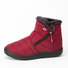 Women's Non slip Thickened Medium Tube Zipper Snow Boots
