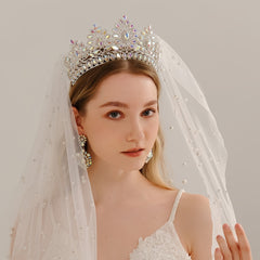 Rhinestone Princess Crown Tiara Head Accessory for Prom Bridal Party