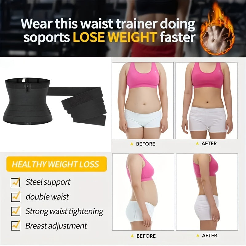 Women's Sweat Waist Trainer Tummy Control Body Shaper with Sweatband