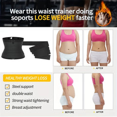 Women's Sweat Waist Trainer Tummy Control Body Shaper with Sweatband