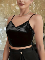 Butterfly Embroidered Crop Cami Top Sleeveless