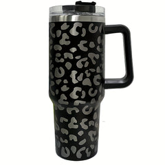 1200ml Insulated Stainless Steel Cup with Handle & Straw