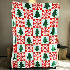 Cozy Christmas Pattern Blanket for Camping & Home Use