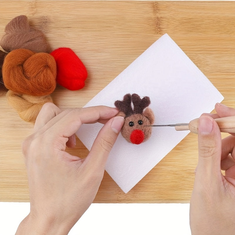 24pcs Needle Felting Wool Roving for DIY Craft Materials Spinning Blending