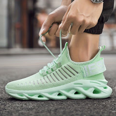 Men's Breathable Lace Up Knit Sneakers Casual Shoes