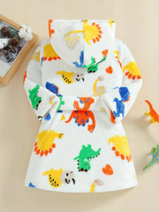 Boys Dino Pattern Flannel Bathrobe