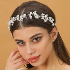 Crystal Faux Pearl Headband Tiara For Women