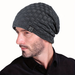 Winter Slouchy Hat Beanie Men Women Velvet Lining Thermal Outdoor