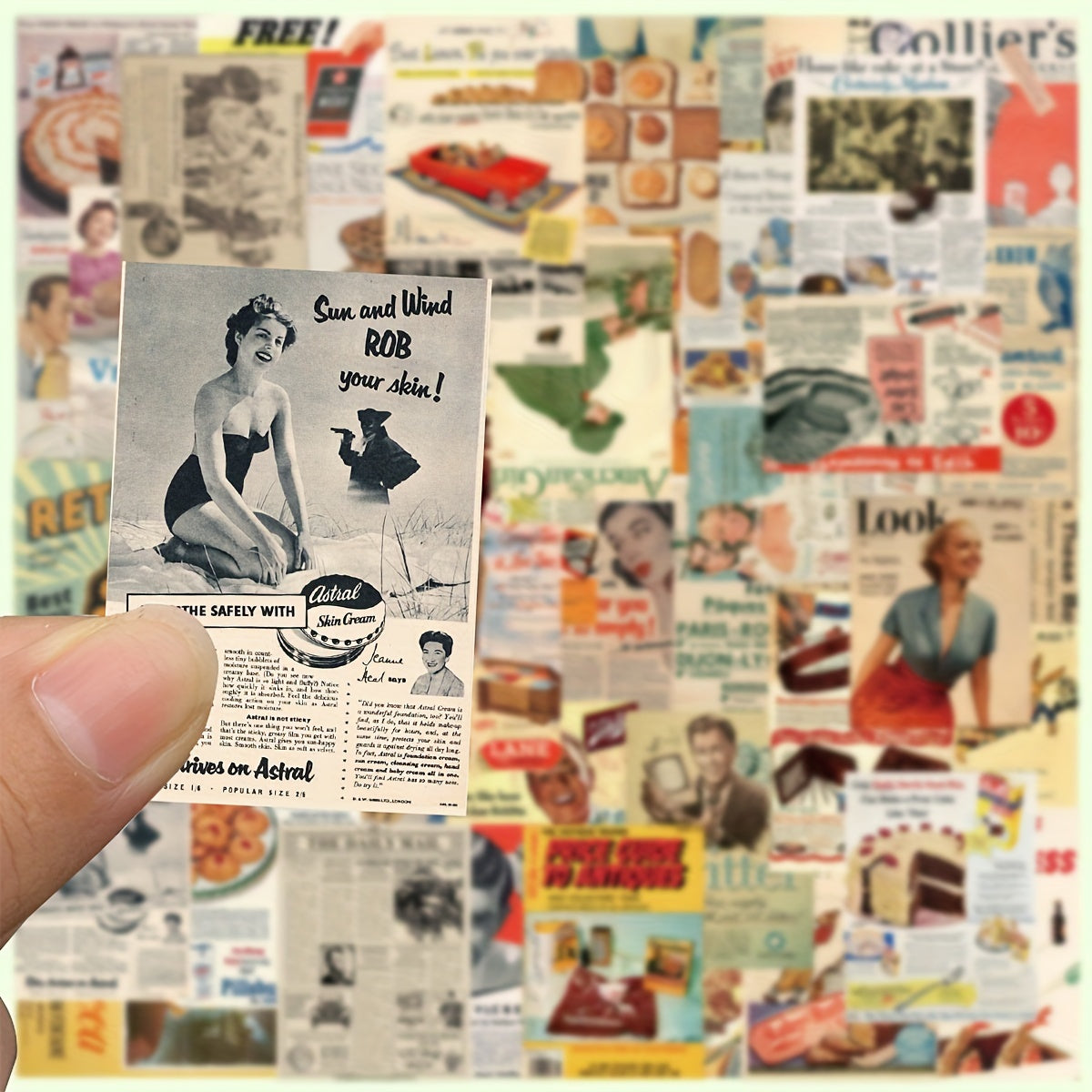Retro Magazine Newspapers Stickers - DIY Decoration Waterproof Stickers