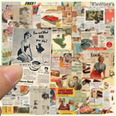 Retro Magazine Newspapers Stickers - DIY Decoration Waterproof Stickers