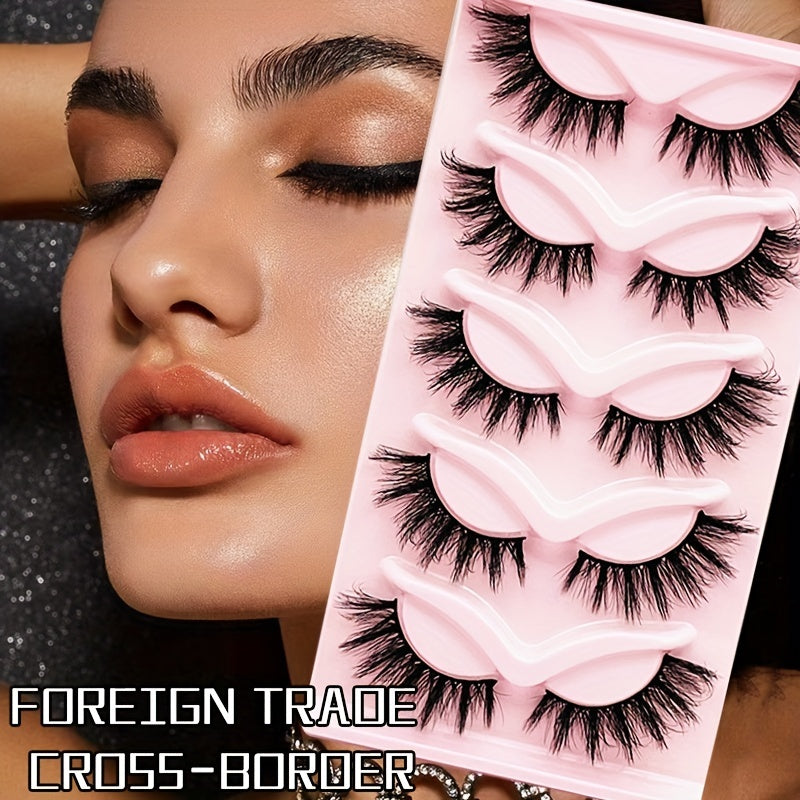 5 Pairs Faux Mink Eyelashes for Perfect Eye Makeup