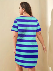 Striped Print Tee Dress