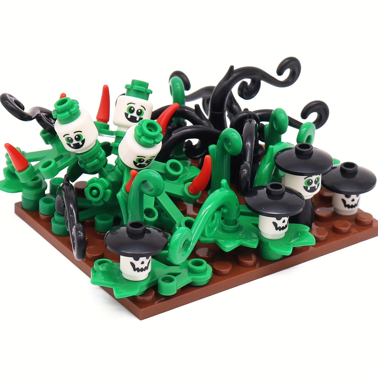 MARUMINE Halloween Building Blocks Set: Ghost Pumpkin Vines Scene Toy