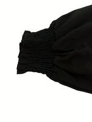 Solid Lantern Sleeve Tunic Top