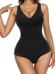 V Neck Body Shaper Waist Trainer Tummy Control Compression Bodysuit
