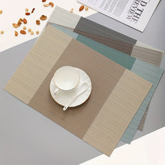 Set of 6 Teslin Placemats Washable Reusable Anti-fouling Table Mats